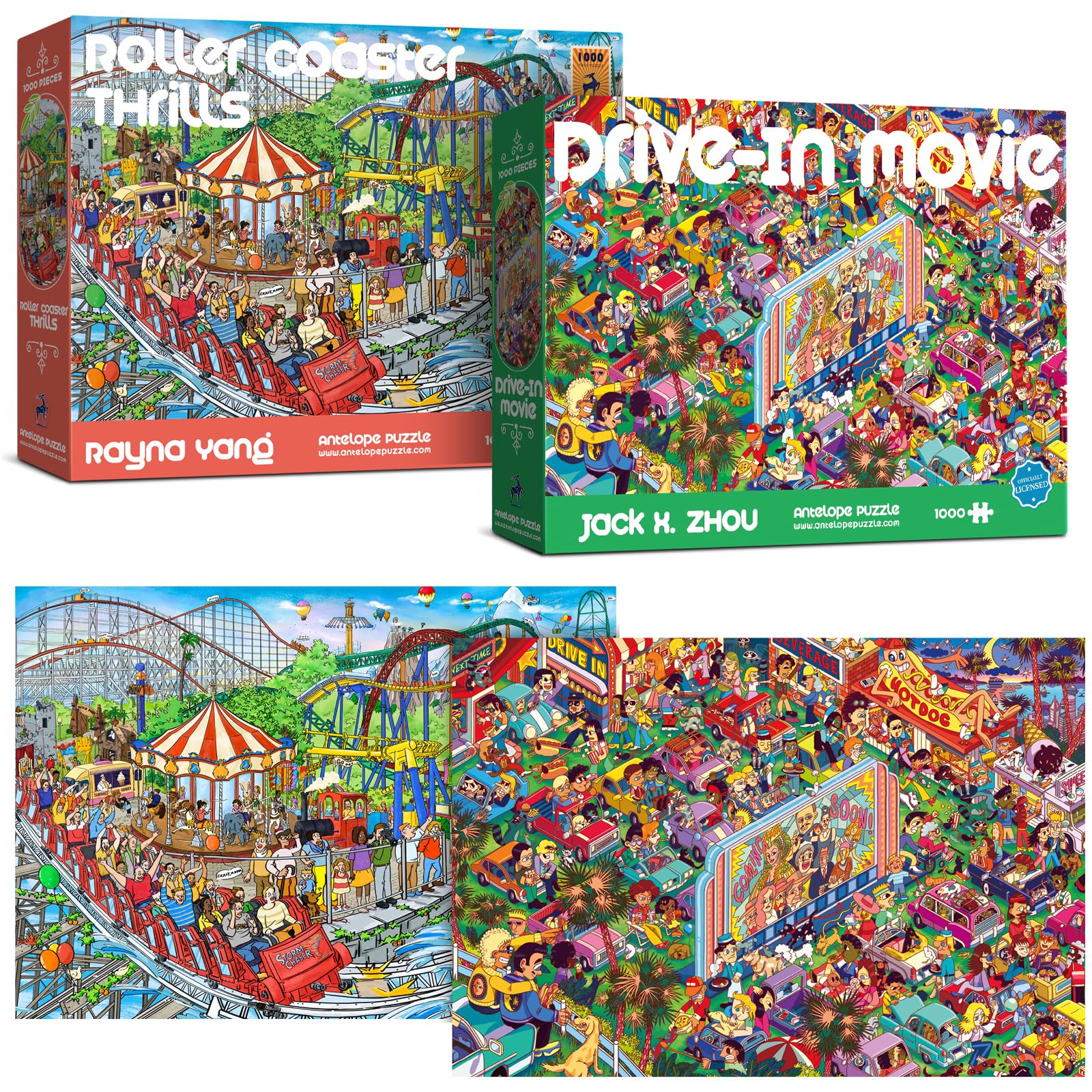 1000-Piece Roller Coaster Theme Park Puzzle
