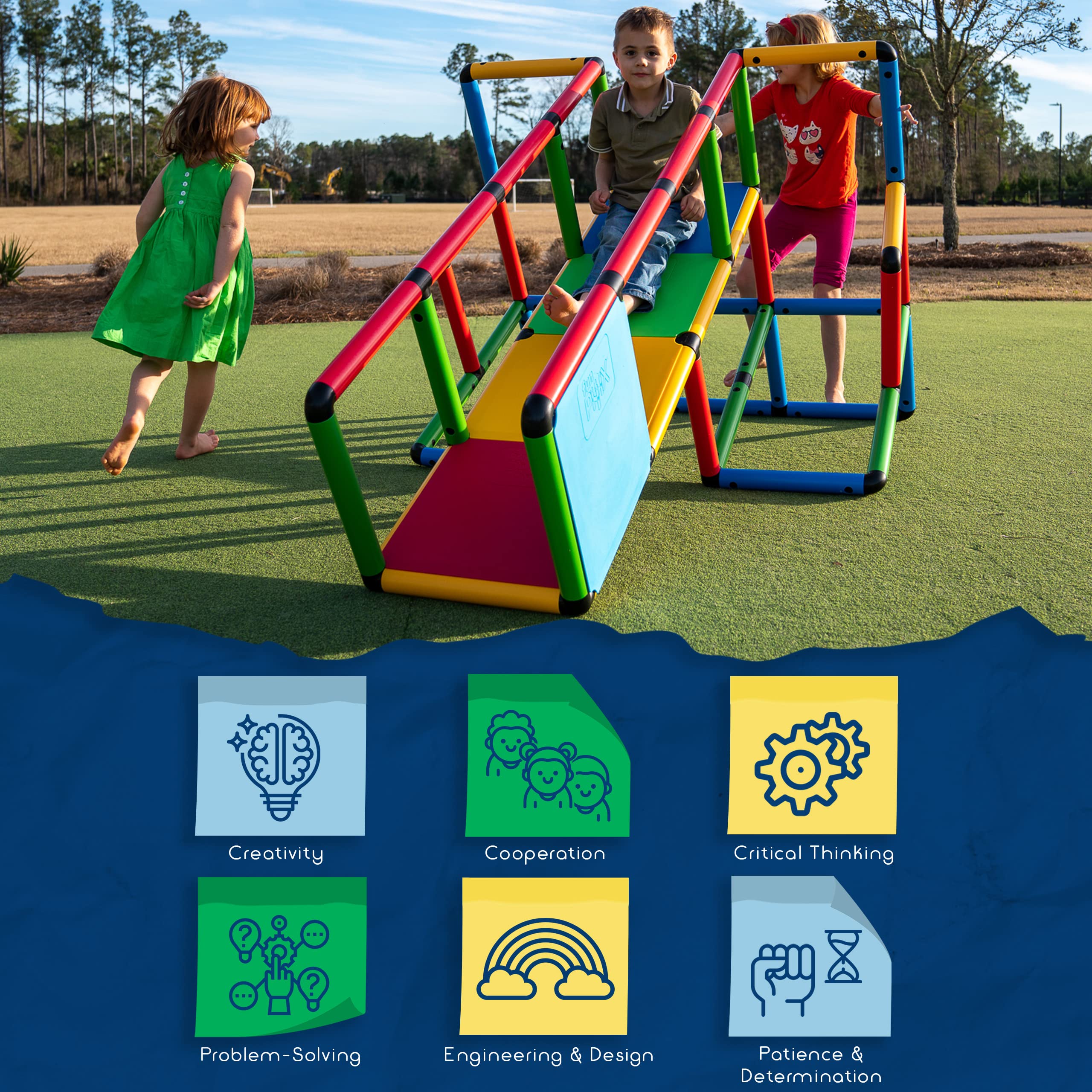 Montessori Climbing Playground Set with Slide - 296 Pieces