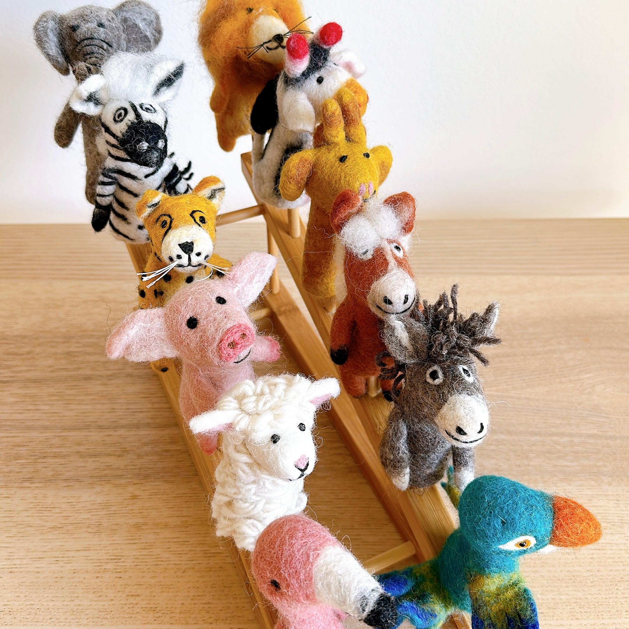 12-Piece Felt Animal Finger Puppet Set