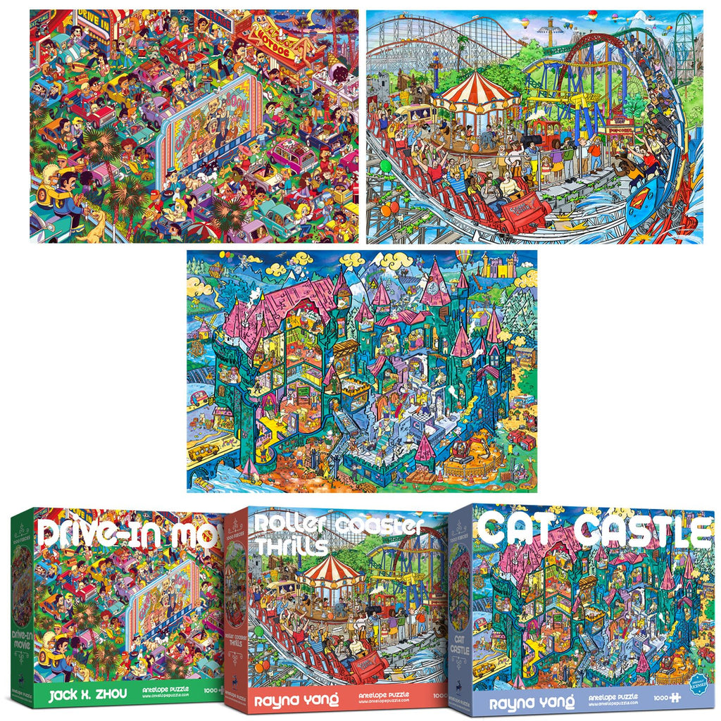 1000-Piece Roller Coaster Theme Park Puzzle
