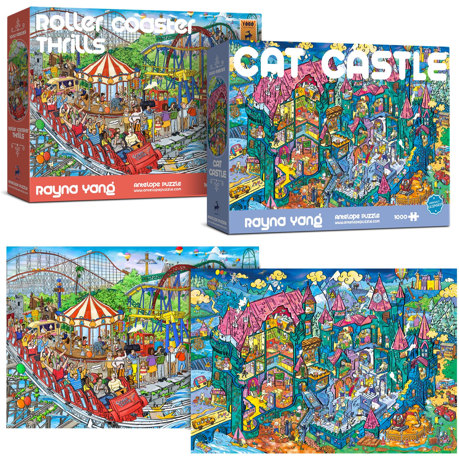 1000-Piece Roller Coaster Theme Park Puzzle