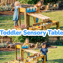 Wooden Water Play Table with Easel & Storage